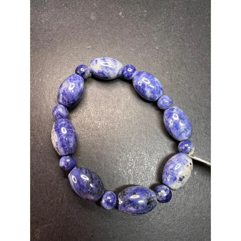 NEW sodalite necklace and bracelet with sterling silver clasp